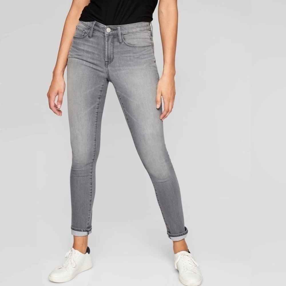 Athleta Sculptek Skinny Jeans Size 6 Gray Wash Ankle Length Good Pre-Owned Cond.